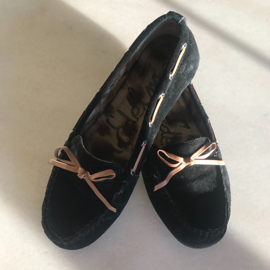 Sam Edelman Black Leopard Print Loafers